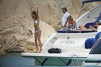 Millie Mackintosh topless on a yacht in Ibiza