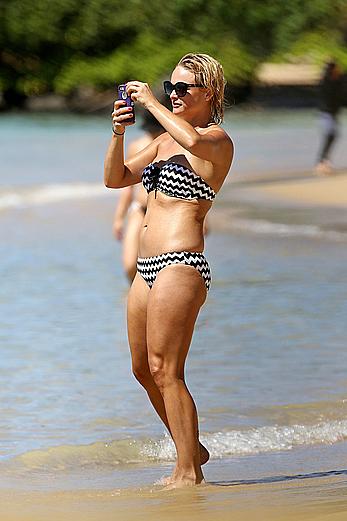 Miranda Lambert in bikini on a beach in Hawaii