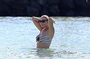 Miranda Lambert in bikini on a beach in Hawaii