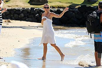 Miranda Lambert in bikini on a beach in Hawaii