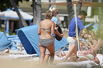 Miranda Lambert in bikini on a beach in Hawaii