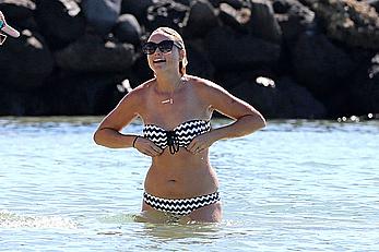 Miranda Lambert in bikini on a beach in Hawaii