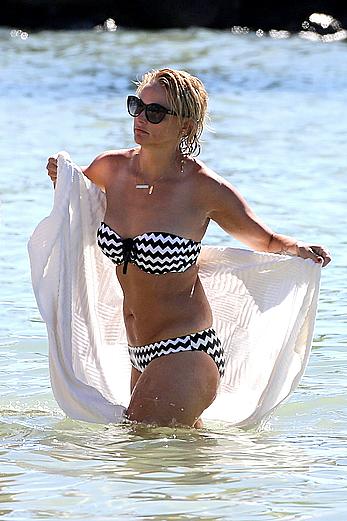 Miranda Lambert in bikini on a beach in Hawaii