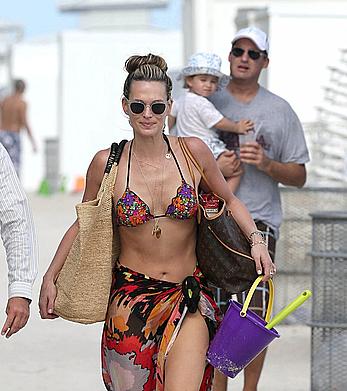 Molly Sims wearing a bikini in Miami