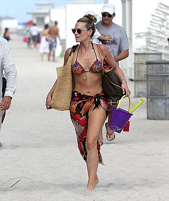 Molly Sims wearing a bikini in Miami