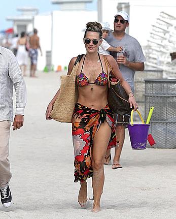 Molly Sims wearing a bikini in Miami