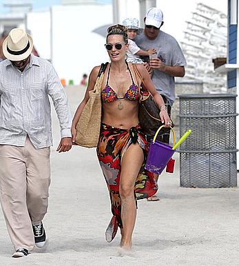 Molly Sims wearing a bikini in Miami