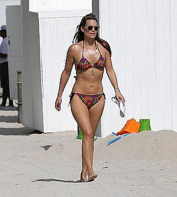 Molly Sims wearing a bikini in Miami