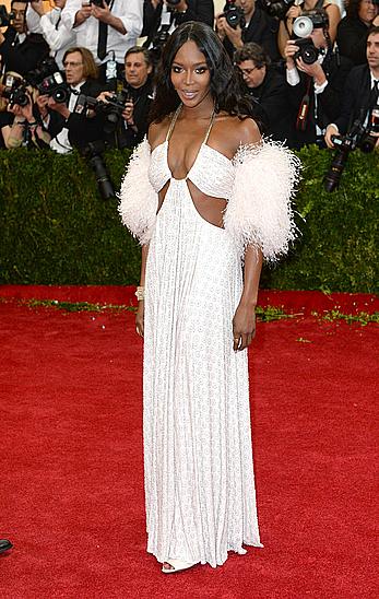 Naomi Campbell sexy cleavage at 2014 Costume Institute Benefit Metropolitan Museum of Art