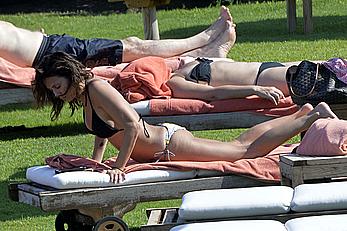 Natalie Imbruglia nipslip wearing a bikini in Sardinia