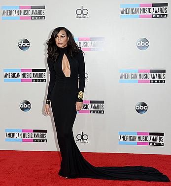 Naya Rivera sexy cleavage at 2013 American Music Awards in LA