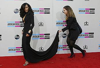 Naya Rivera sexy cleavage at 2013 American Music Awards in LA