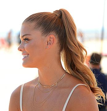 Nina Agdal sexy legs at Sports Illustrated swimsuit summer of swim fan festival