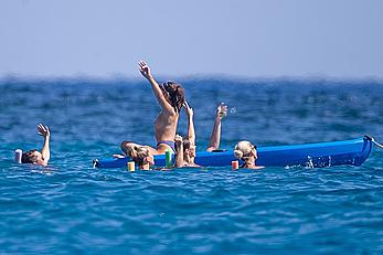 Olivia Culpo topless on a yacht in Cabo San Lucas