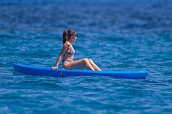 Olivia Culpo topless on a yacht in Cabo San Lucas