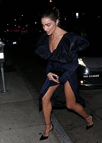 Olivia Culpo upskirt pantie peek in West Hollywood