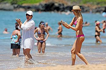 Paige Butcher looking sexy in a bikini in Maui