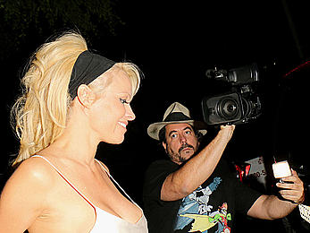 Pamela Anderson nipslip at the Chateau Marmont in West Hollywood