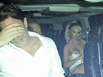 Pamela Anderson nipslip at the Chateau Marmont in West Hollywood