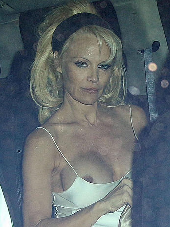 Pamela Anderson nipslip at the Chateau Marmont in West Hollywood