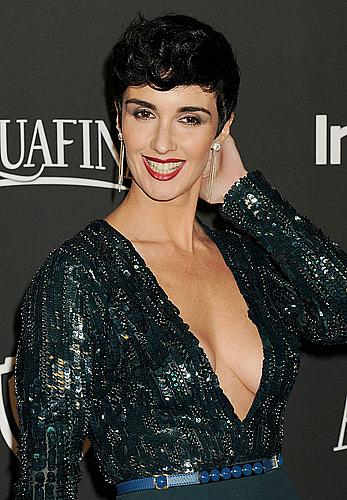 Paz Vega slight cleavage at 2015 Golden Globes After Party