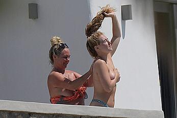 Perrie Edwards and Ellie Hemmings topless in Mykonos