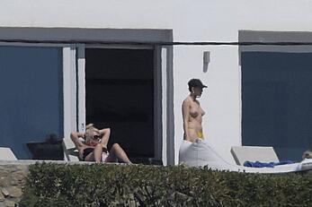 Perrie Edwards and Ellie Hemmings topless in Mykonos