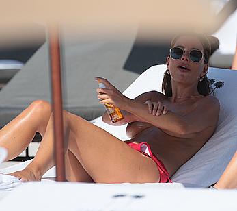 Petra Kladivova sunbathing topless