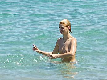 Pixie Geldof caught topless on the Beach in Ibiza