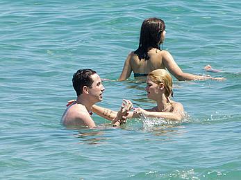 Pixie Geldof caught topless on the Beach in Ibiza