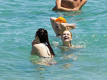 Pixie Geldof caught topless on the Beach in Ibiza