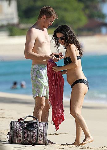 Rachel Bilson wearing a bikini in Barbados