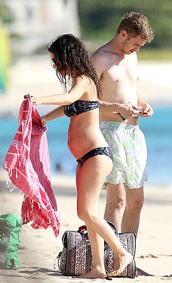 Rachel Bilson wearing a bikini in Barbados