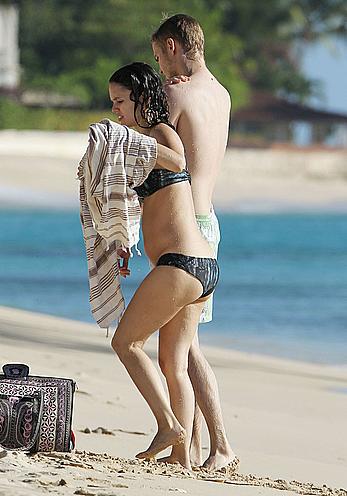 Rachel Bilson wearing a bikini in Barbados