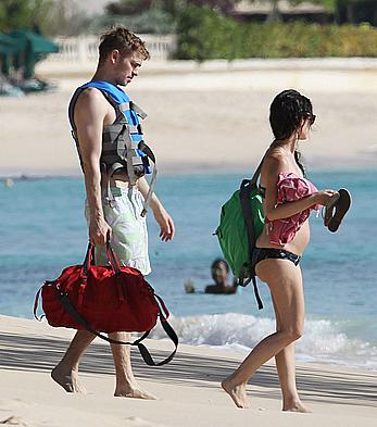 Rachel Bilson wearing a bikini in Barbados