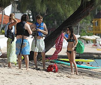 Rachel Bilson wearing a bikini in Barbados