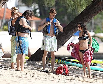 Rachel Bilson wearing a bikini in Barbados