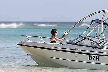 Rachel Bilson wearing a bikini in Barbados