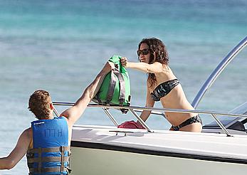 Rachel Bilson wearing a bikini in Barbados