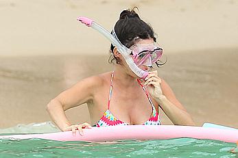 Rachel Bilson wearing a bikini in Barbados