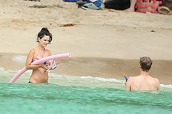 Rachel Bilson wearing a bikini in Barbados