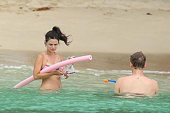 Rachel Bilson wearing a bikini in Barbados