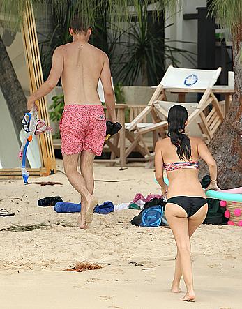 Rachel Bilson wearing a bikini in Barbados