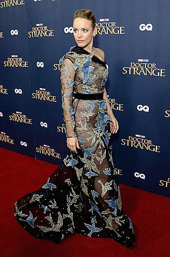 Rachel McAdams without pants under see through dress at Doctor Strange screening in London