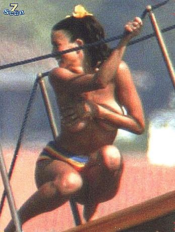 Italian Randi Ingerman topless on a yacht