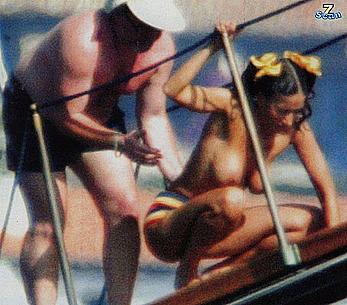 Italian Randi Ingerman topless on a yacht