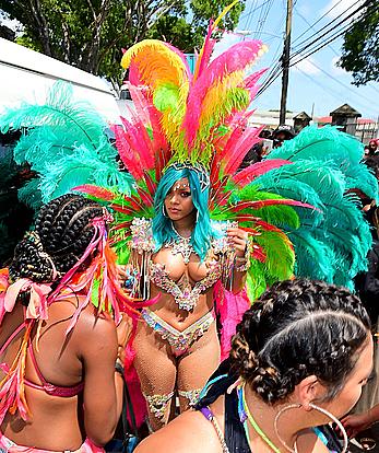 Rihanna looking sexy at carnival in Barbados