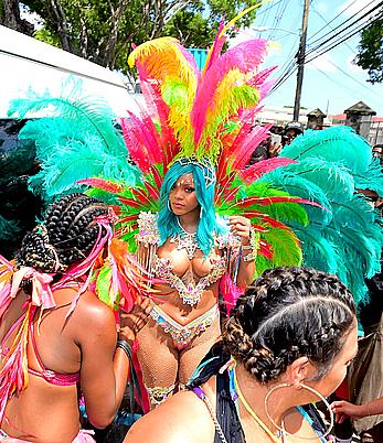 Rihanna looking sexy at carnival in Barbados