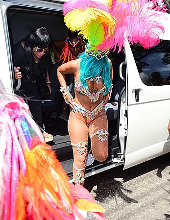 Rihanna looking sexy at carnival in Barbados