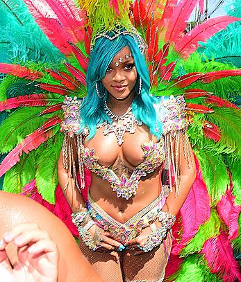 Rihanna looking sexy at carnival in Barbados